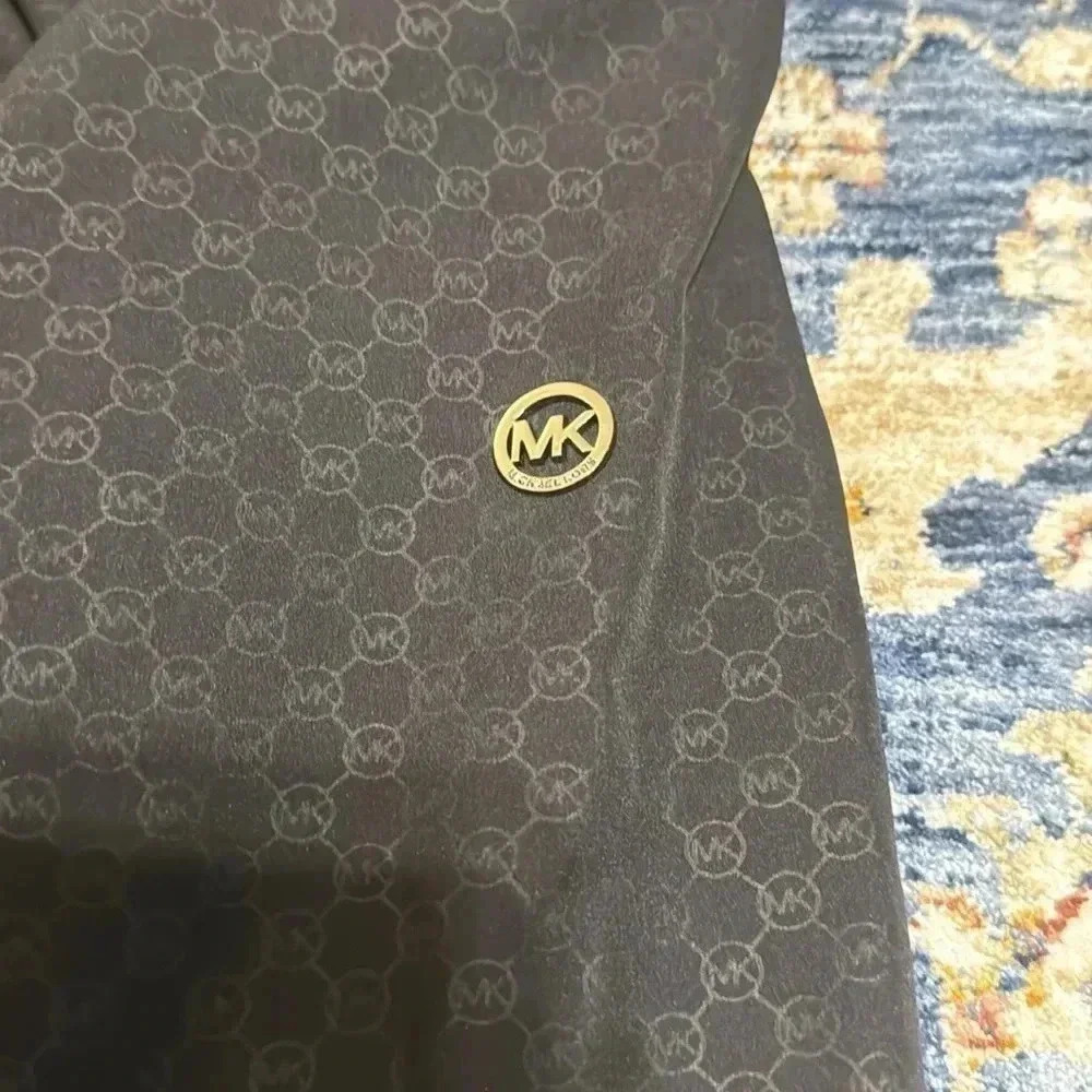 NWT $280 Michael Kors Designer Blk Signature Coat Trench Water Resistant Woven - Picture 16 of 16